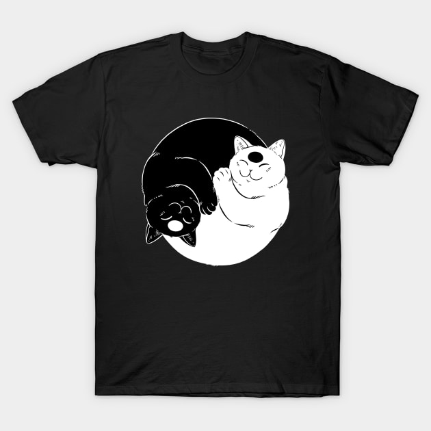 Yin Yang cute sleeping Cats T-Shirt by OccultOmaStore